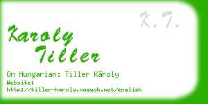 karoly tiller business card