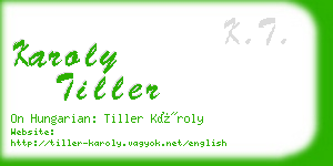 karoly tiller business card